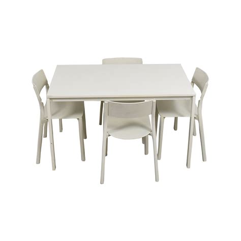 Small off white kitchen table and chairs. 65% OFF - IKEA IKEA White Kitchen Table and Chairs / Tables