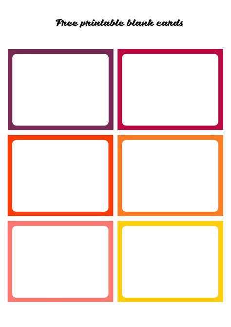 Free Printable Blank Cards Blank Card Template Free Business Card