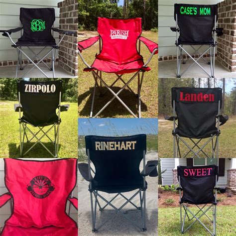 Custom Folding Chairs Monogrammed Camping Chair Personalized Etsy