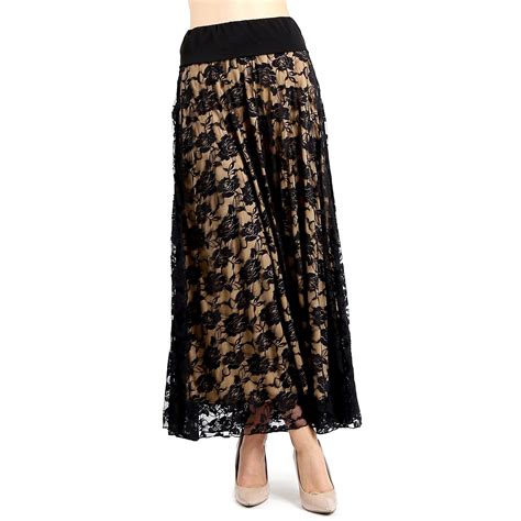 Evanese Lace Maxi Skirt Long Lace Skirt Black Lace Skirt Lace Skirt