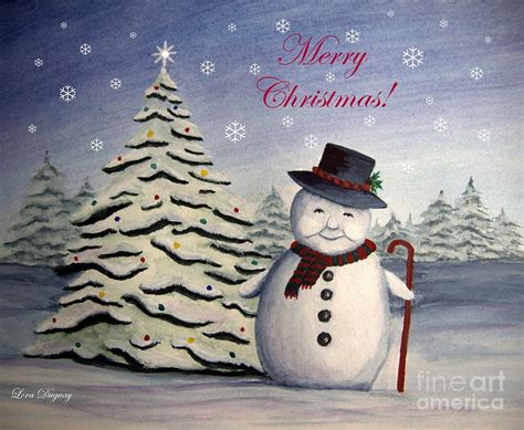 Snowmans Christmas Painting By Lora Duguay Fine Art America