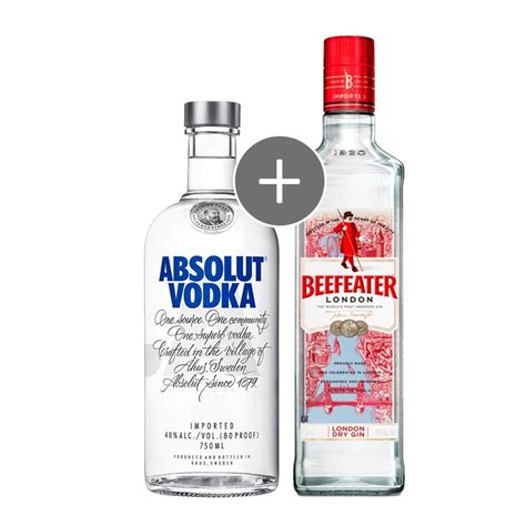 Vodka Absolut Original 750ml Gin Beefeater London Dry 750ml Pão De