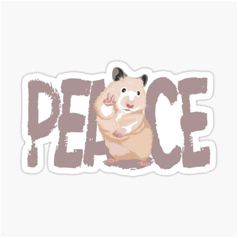 Peace Sign Hamster Sticker For Sale By Sakyatshirts Redbubble