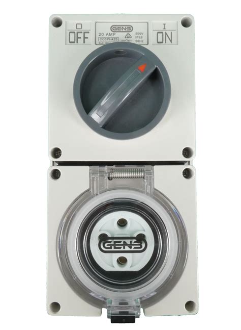 Gen3 20 Amp 3 Phase 4 Pin Round Switched Socket Combination