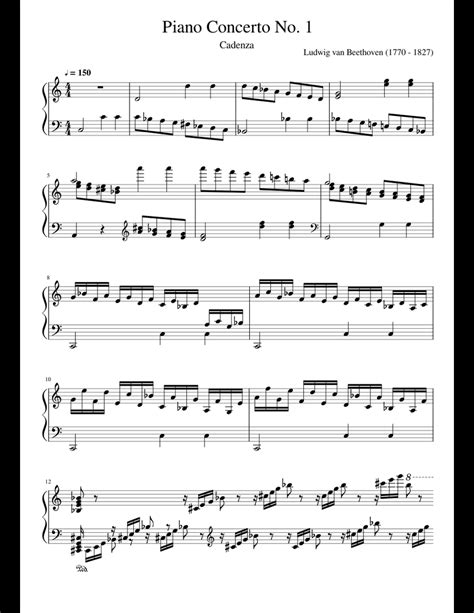 Ludwig Van Beethoven Piano Concerto No 1 In C Major Opus 15 First