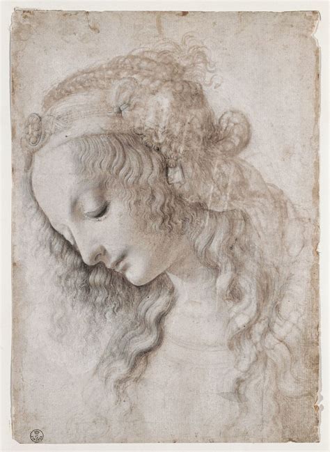 Leonardo Head Of Woman Perhaps Mary Magdalene Da Vinci Drawings