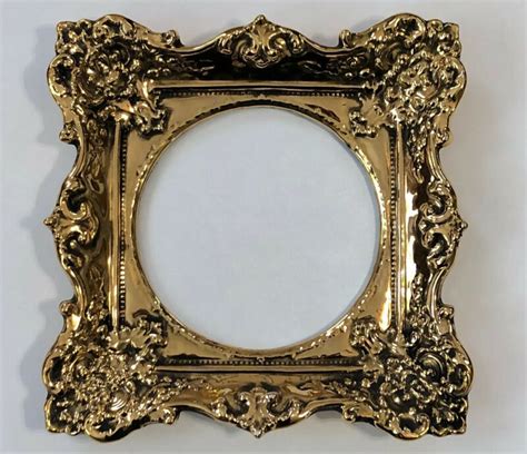 Vintage Ornate Gold Plaster Round Picture Photo Frame Antique Price