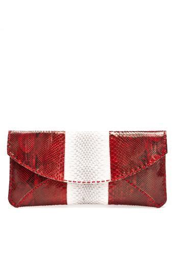 Racing Stipe Red Snakeskin Clutch For Edition01 Snakeskin Clutch