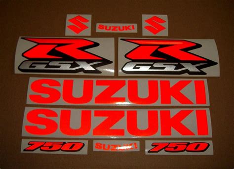 Suzuki gsxr stickers decals 600 gsxr 750 1000 logo emblem graphics x2 jamaica. Suzuki GSXR 750 SRAD light reflective red decals set ...