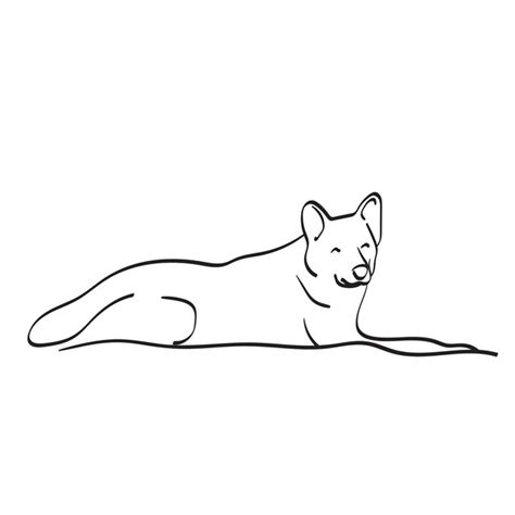 Premium Vector Dog Laying Down On The Ground Illustration Vector Hand