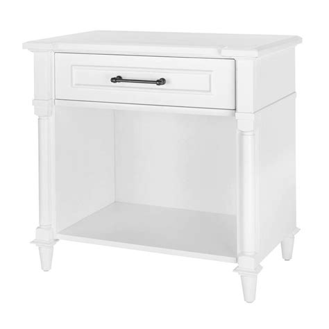 Home Decorators Collection Bellmore 1 Drawer White Nightstand 32 In W