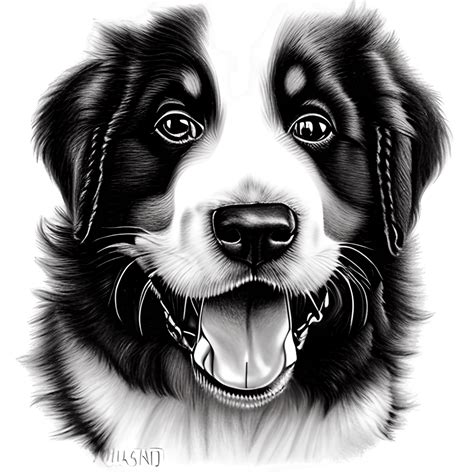 Bernese Mountain Dog Puppy Sketch · Creative Fabrica