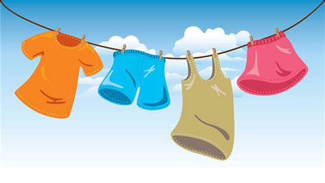 Hanging Clothes On Washing Line Vektorgrafik Och Fler Bilder På Tvätt