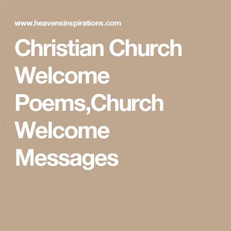 Christian Church Welcome Poemschurch Welcome Messages Welcome Poems