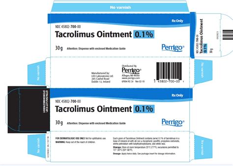 Rx Item Tacrolimus 01 Ont 30gm By Perrigo Pharma Gen Protopic