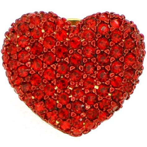 Swarovski Crystal Ruby Heart Lapel Pins Valentines Pin Brooch 2159