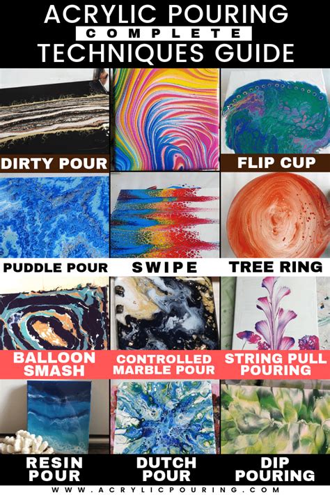 The Complete Acrylic Pouring Techniques Guide Acrylic Painting Diy
