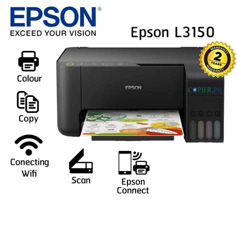 The l3150's ink tank can be found at the front of the machine, allowing for straightforward refills. Epson EcoTank L3150 Wi-Fi All-in-One Ink Tank Printer ...