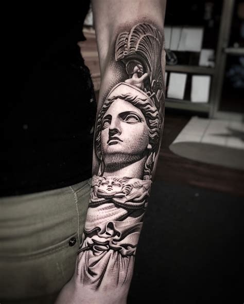 Athena Goddess Statue Tattoo