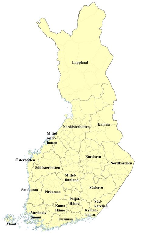 Finnland Karte Mit Regionen Landkarten Mit Provinzen