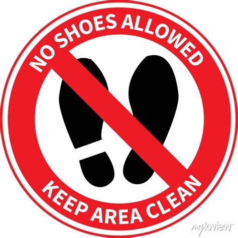 no shoes or slippers allowed banned prohibited notice warning wall stickers warning walk