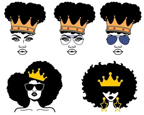 Afro Woman Svg Afro Girl Svg Afro Queen Svg Black Queen Svg Afro