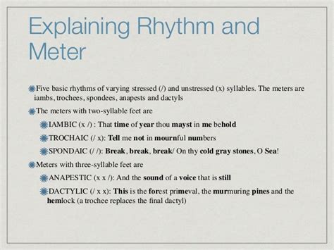 Rhythm and Meter in Poetry