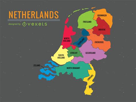 Descarga Vector De Mapa De La División Administrativa De Holanda