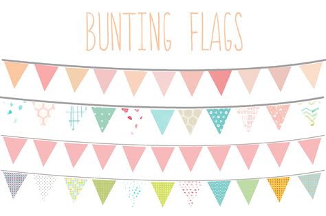Bunting Flags Clip Art Illustrations Creative Market