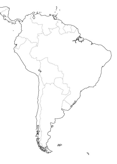 Mapa político mudo de Sudamérica para imprimir Mapa de países de Sudamérica Freemap Mapes