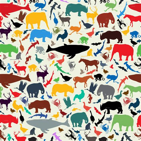 Animals Silhouette Seamless Pattern by bomberclaad | GraphicRiver