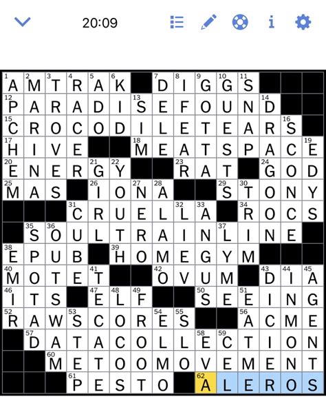 The New York Times Crossword Puzzle Solved: Saturday's New York Times ...
