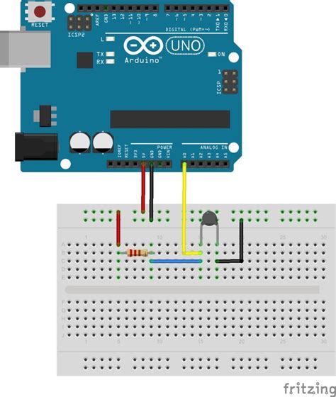 Temperature Sensor Using NTC Thermistor Arduino NTC