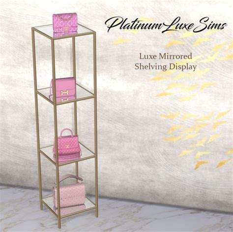 Luxe Mirrored Shelving Display Platinumluxesims Sims 4 Cc Furniture