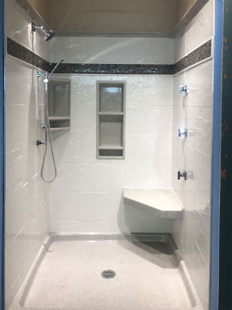 All that's missing is the glass and this shower will be ready to go! Image result for onyx white gloss shower | Dream bathrooms ...