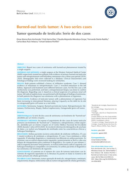 PDF Burned Out Testis Tumor A Two Series Cases