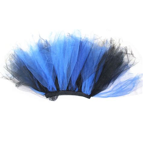 Lovely Black And Blue Double Layered Gauze Outer Elastic Band High Waisted Tulle Tutu Skirt Hg20206