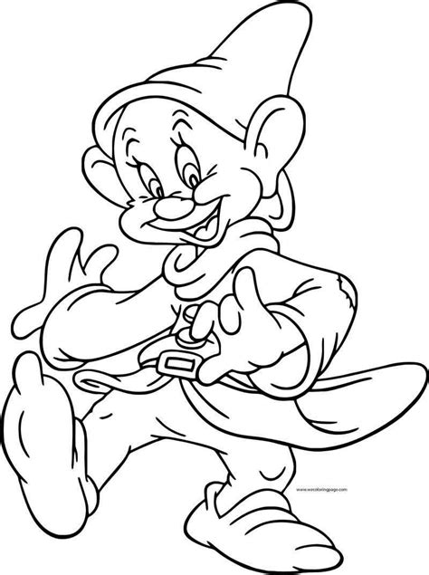 Snow white and the seven dwarfs. Snow White Disney Dopey Coloring Page 18 | Disney coloring ...