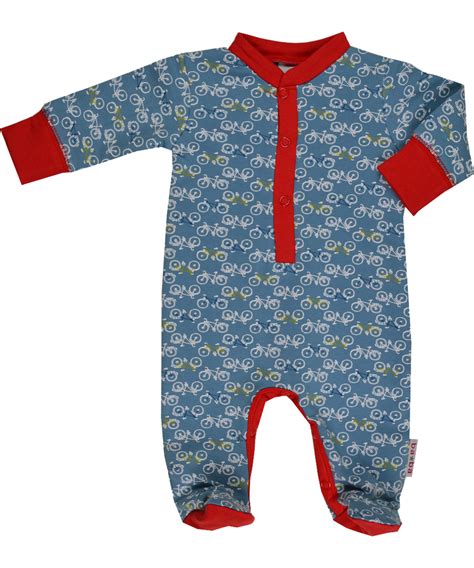 New Baba Babywear Super Cute Footed Playsuit With Bikes Footed Bodysuit