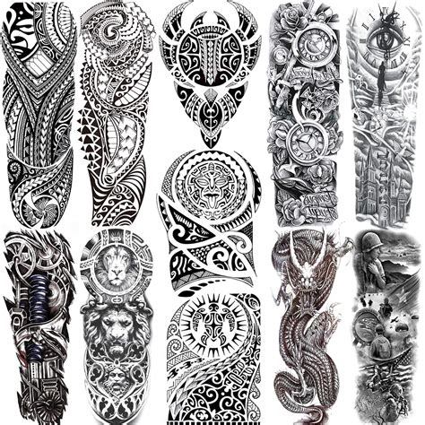 Buy 11 Sheets Nezar Maori Temporary Tattoo Sleeve For Men Adults Tiki