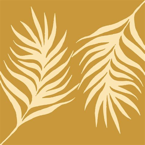 Golden Palm Leaves Wallpaper Happywall