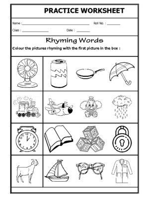 Worksheet of Rhyming Word-01-Sound Words-Reading-English | Rhyming