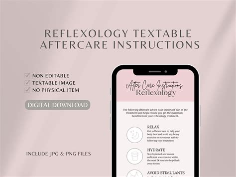 Reflexology Aftercare Textable Aftercare Advice Digital Aftercare