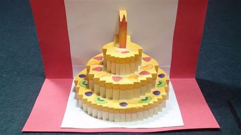 gateau danniversaire pop  card kirigami joyeux