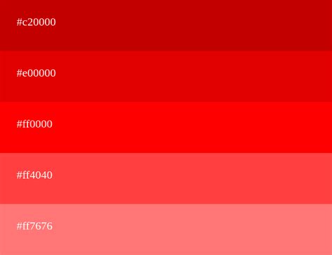 Red Color Palettes Codes Combinations