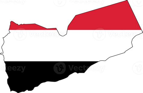 Yemen Map City Color Of Country Flag 12221815 Png