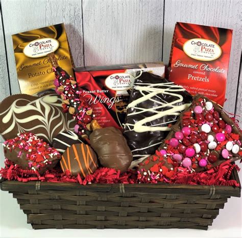 These thoughtful and romantic valentine's day gifts for her are perfect for your girlfriend, wife, mom, or friend, and will make her feel the love then and beyond. Deluxe Valentine's Gift Basket - Chocolate Pizza