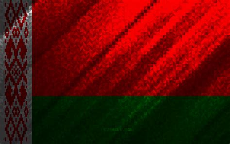 Download Wallpapers Flag Of Belarus Multicolored Abstraction Belarus