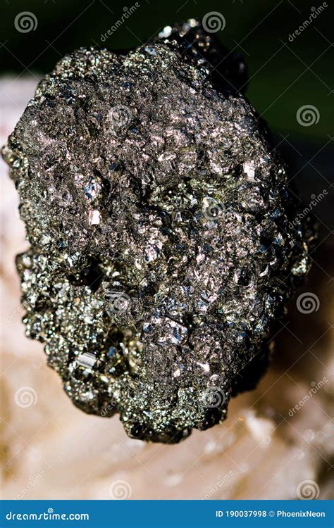 Pyrite Mineral Also Known As Fools Gold With Glossy And Metallic