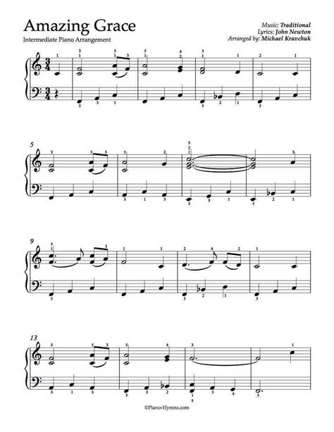 Amazing Grace Piano Sheet Music For Beginners Adamgiacomini